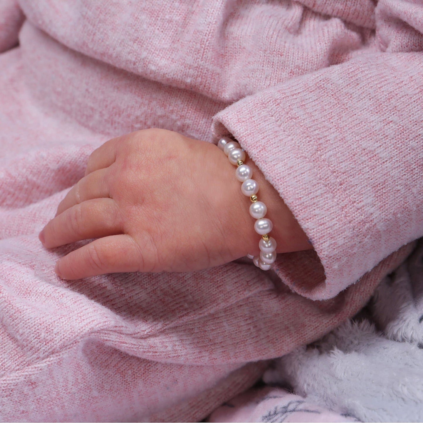 Girls 14K Gold-Plated Pearl Baby Bracelet Children's Jewelry: Small 0-12m