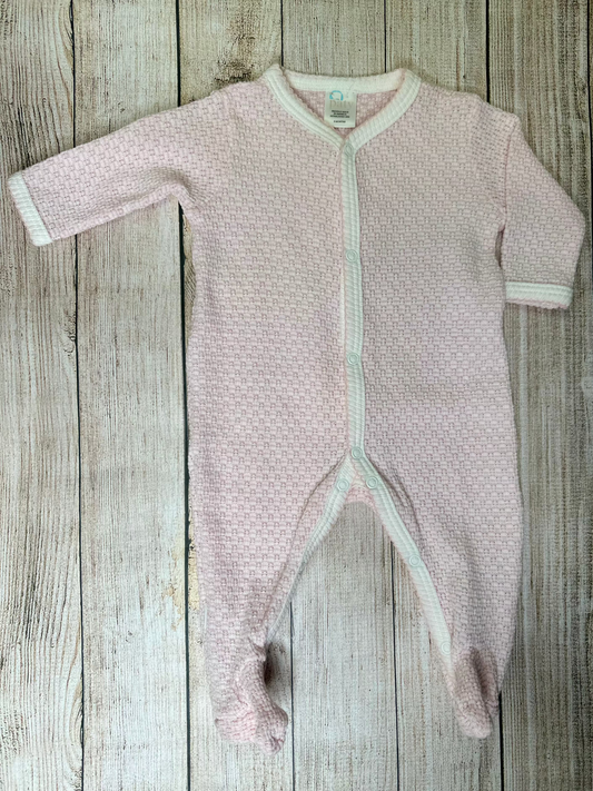 Pink Footie With Straight Sleeves