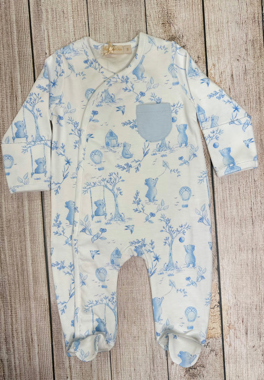 Toile De Jouy Blue Footie