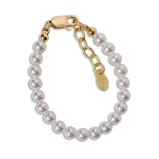 Kids 14K Gold-Plated Pearl Baby Bracelet Children's Jewelry: Small 0-12m