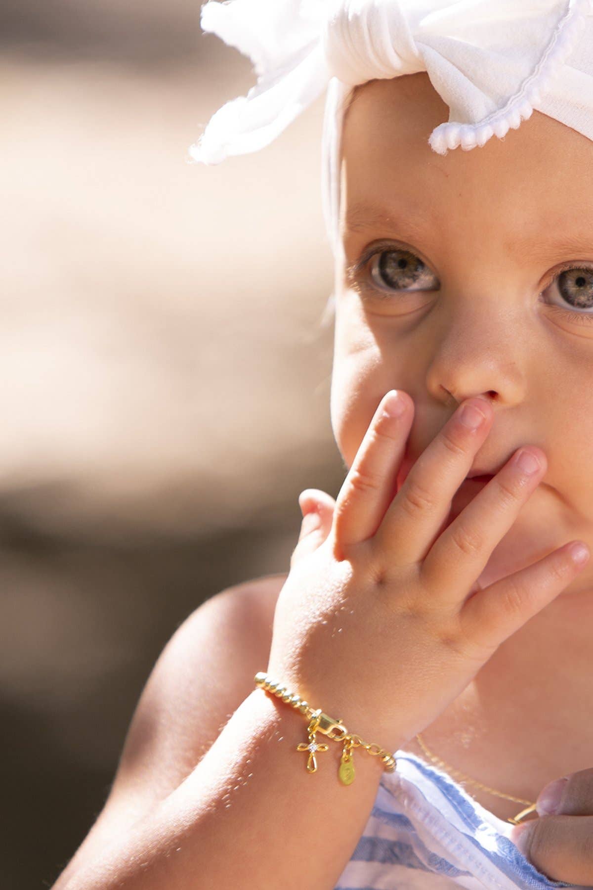 Lenox Kids 14K Gold-Plated Cross Bracelet Baby Girl Baptism Gift