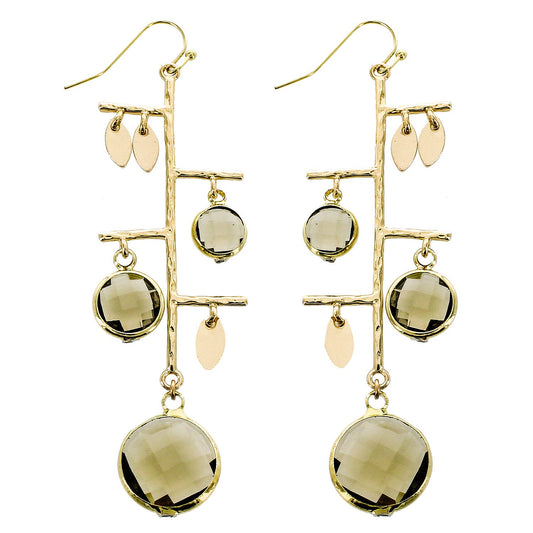 Smokey Quartz Bar Drop Earrings