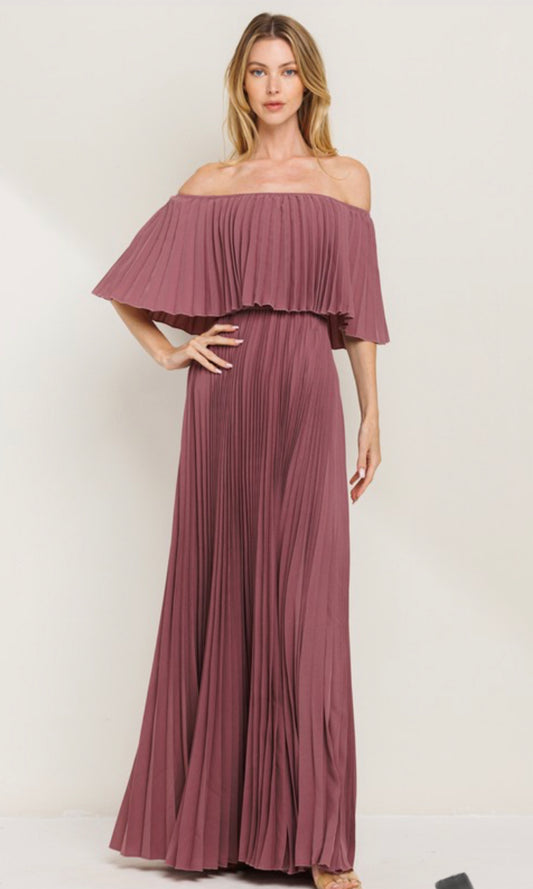 Plum Perfect Pleated Maxi