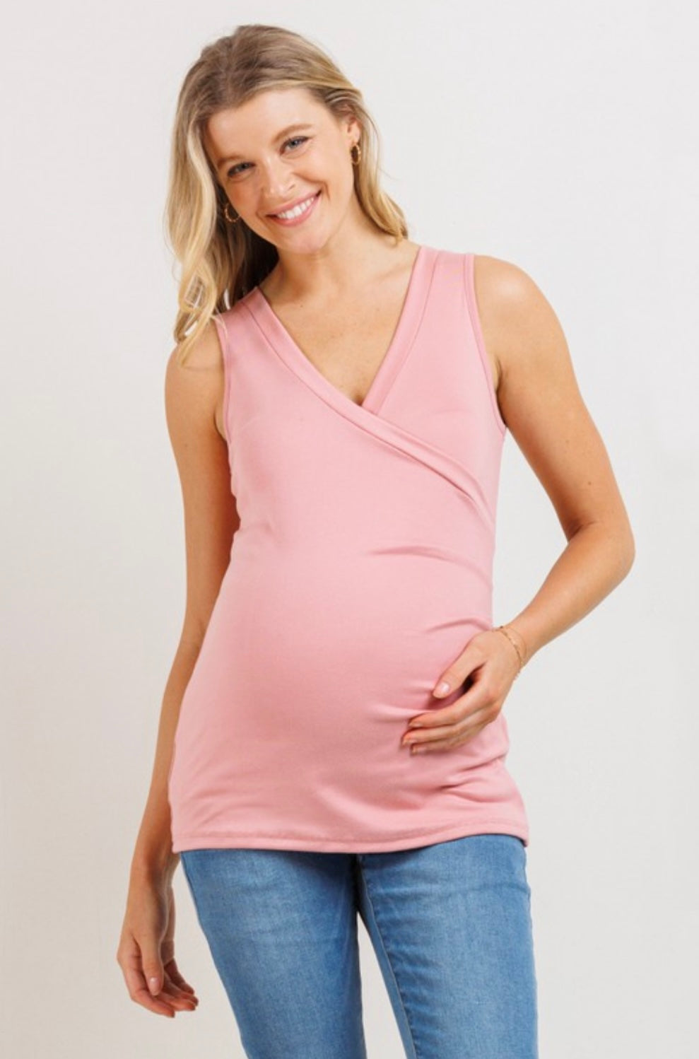 Ruched Side Tank Maternity&Nursing Top