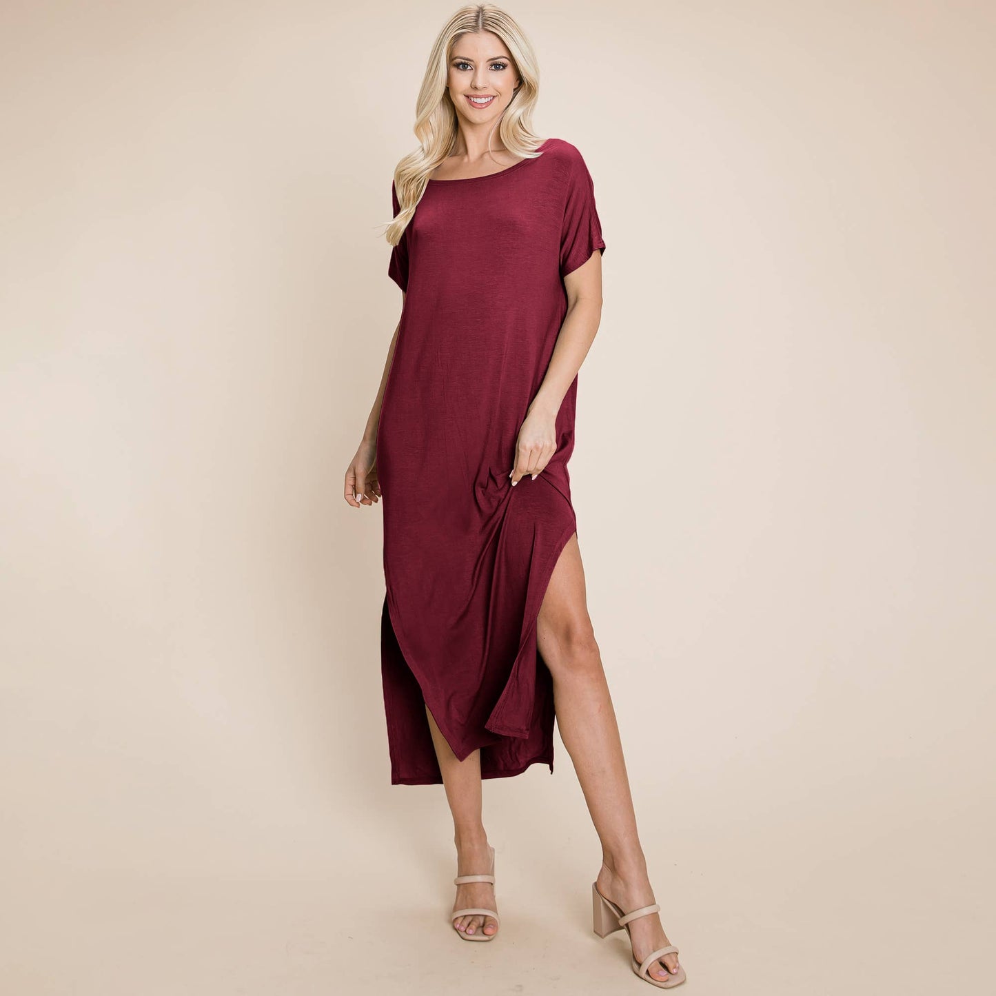 Side Split Maxi Tee Dress